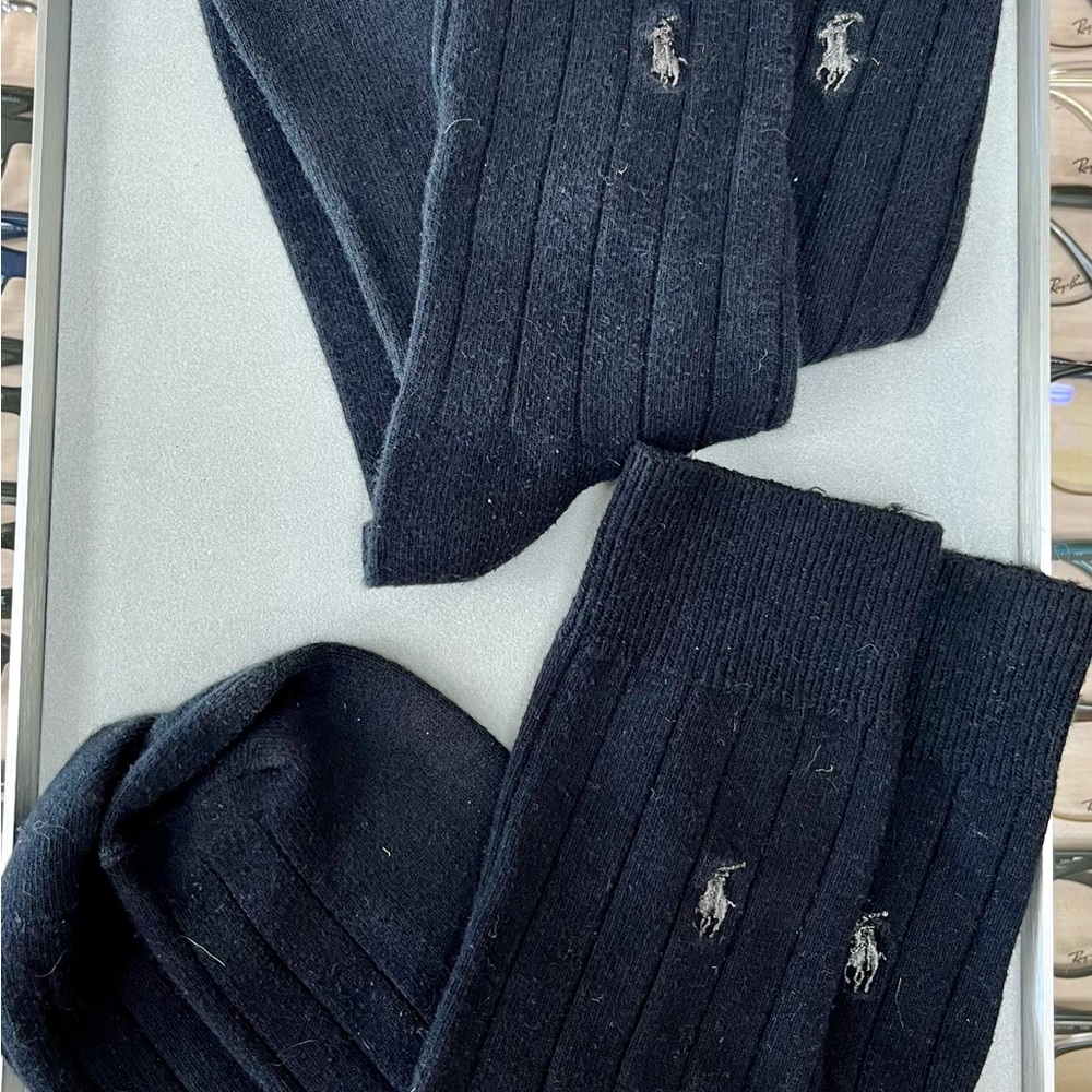 2 pair Polo by Ralph Lauren Black Ribbed sox 🧦